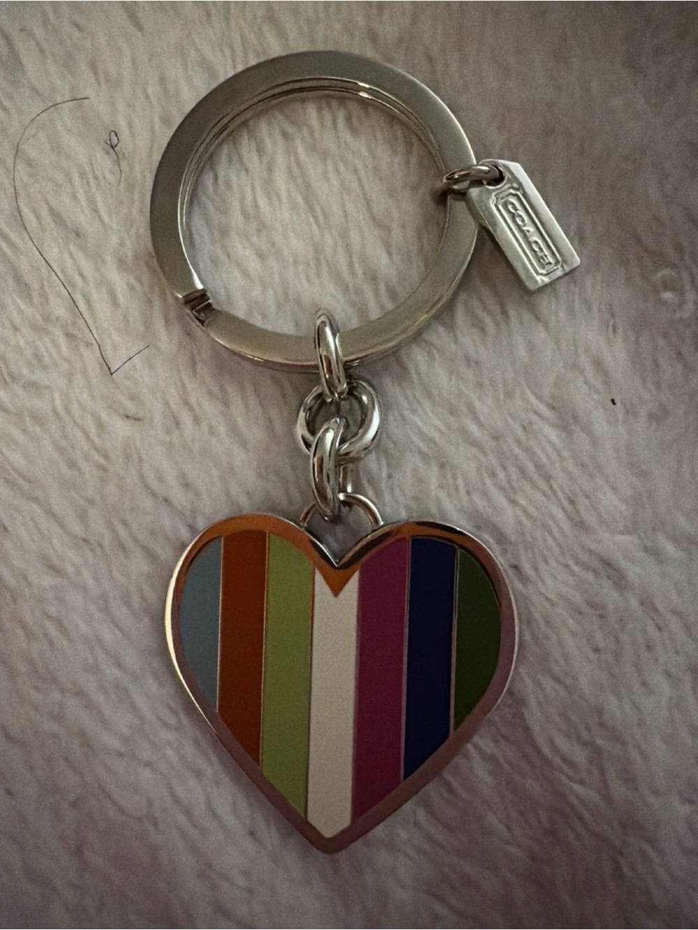 Coach Poppy Heart Bag Charm Keychain 💖